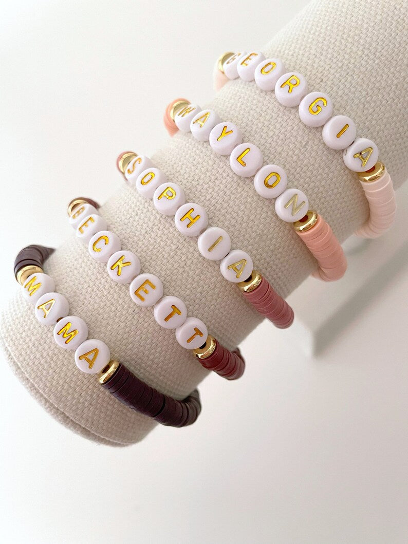 Heishi Beaded Name Bracelet