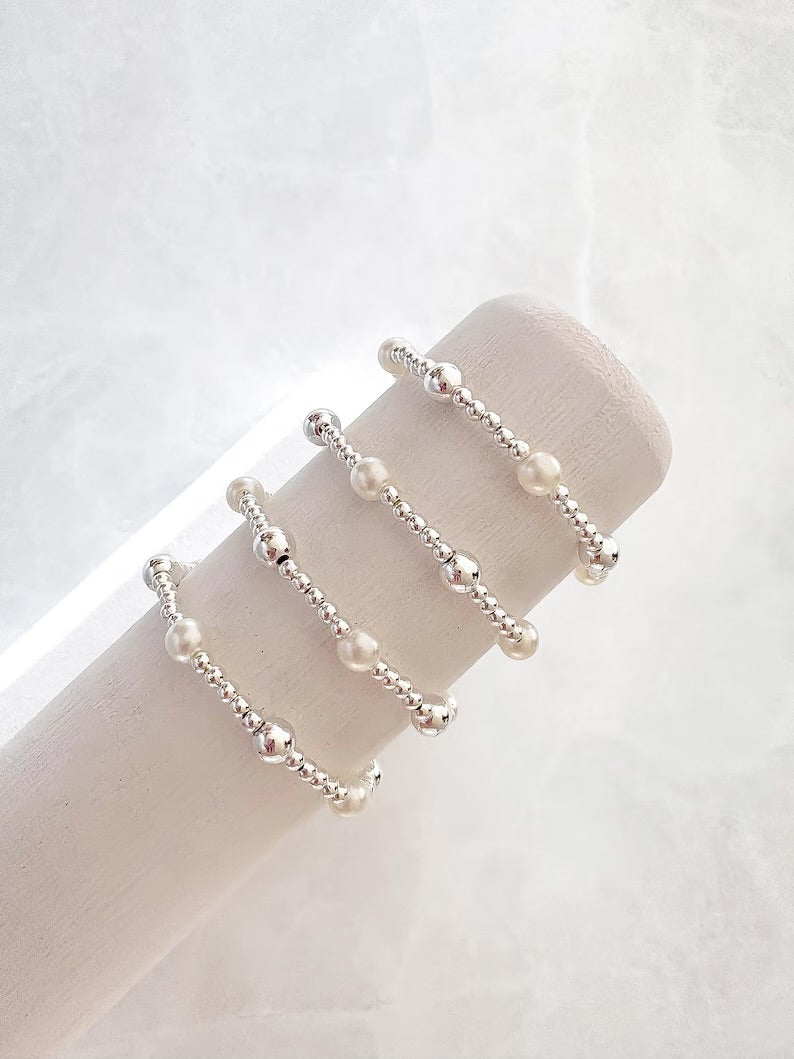The Timeless Silver Pearl Bracelet