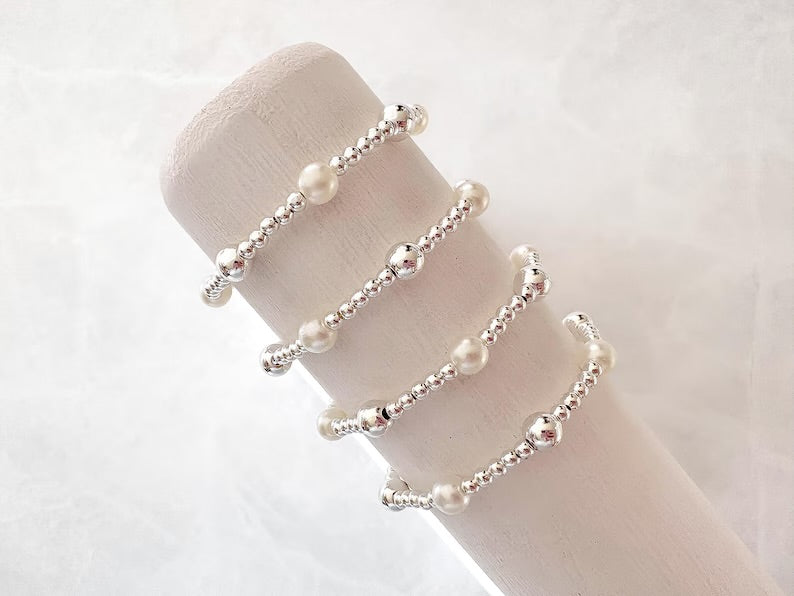 The Timeless Silver Pearl Bracelet