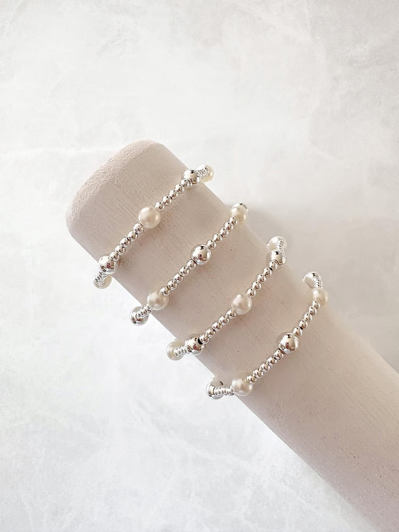 The Timeless Silver Pearl Bracelet