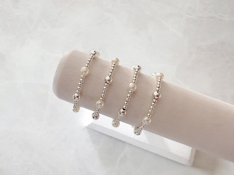 The Timeless Silver Pearl Bracelet
