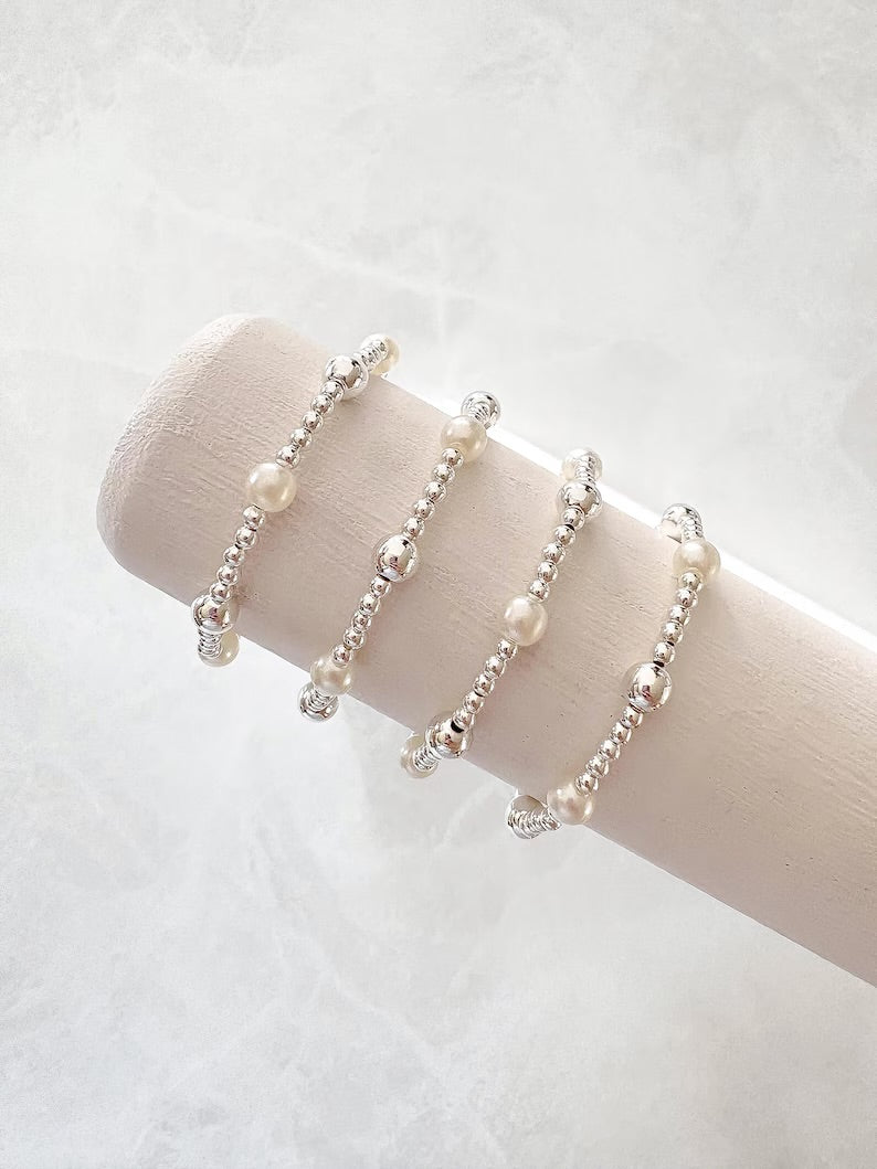 The Timeless Silver Pearl Bracelet