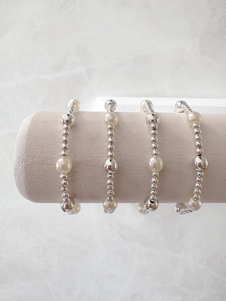The Timeless Silver Pearl Bracelet