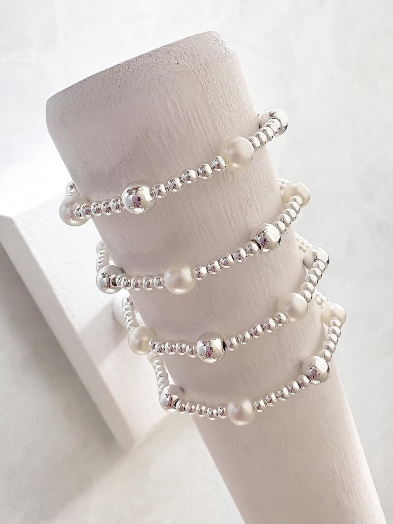 The Timeless Silver Pearl Bracelet