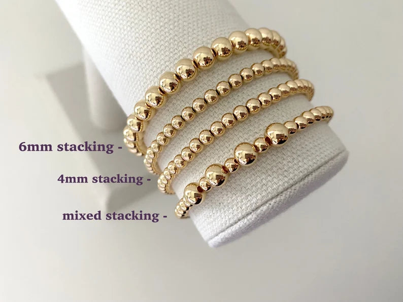 Chunky 14k Gold Plated Stacking Bracelets
