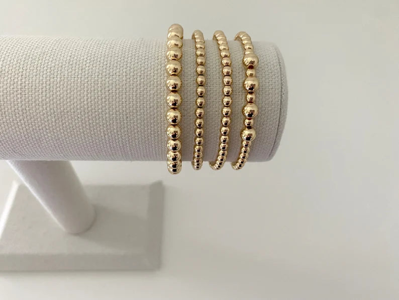 Chunky 14k Gold Plated Stacking Bracelets