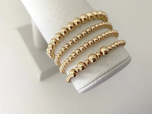 Chunky 14k Gold Plated Stacking Bracelets
