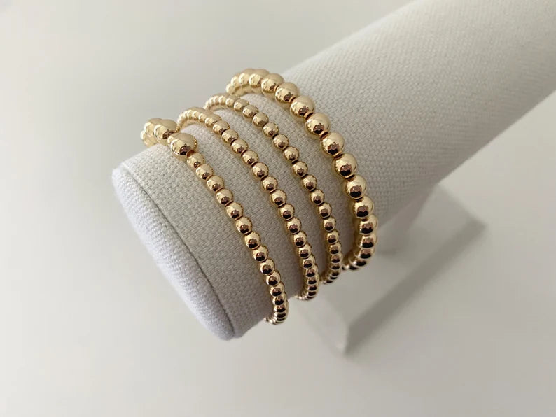 Chunky 14k Gold Plated Stacking Bracelets