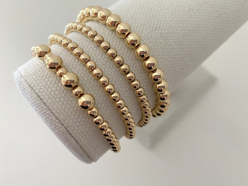 Chunky 14k Gold Plated Stacking Bracelets