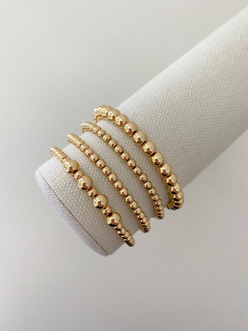 Chunky 14k Gold Plated Stacking Bracelets