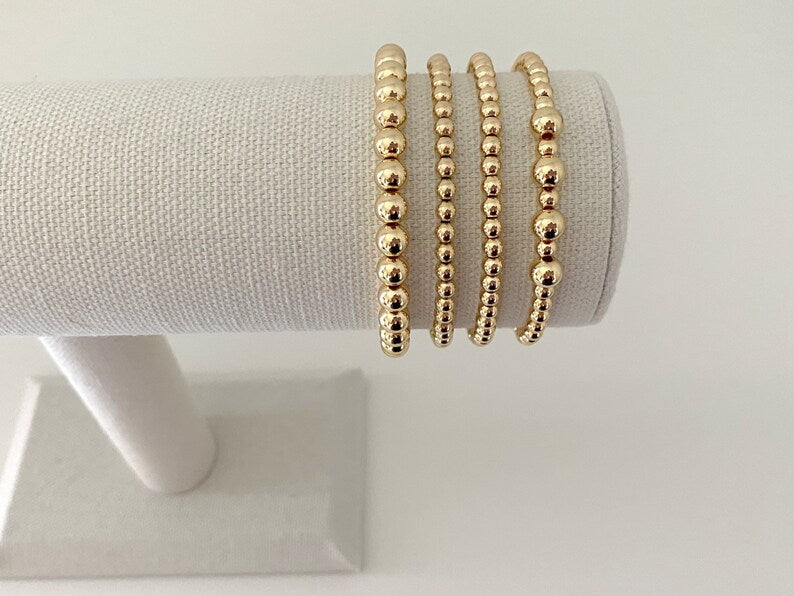 Chunky 14k Gold Plated Stacking Bracelets