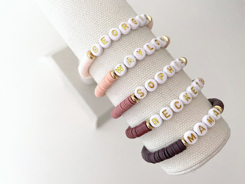 Heishi Beaded Name Bracelet