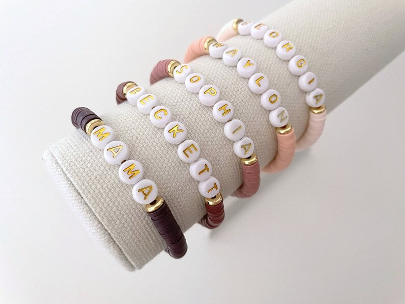 Heishi Beaded Name Bracelet