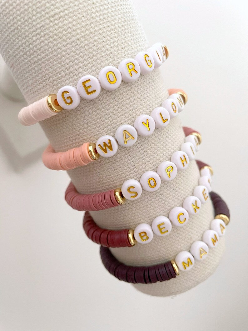 Heishi Beaded Name Bracelet
