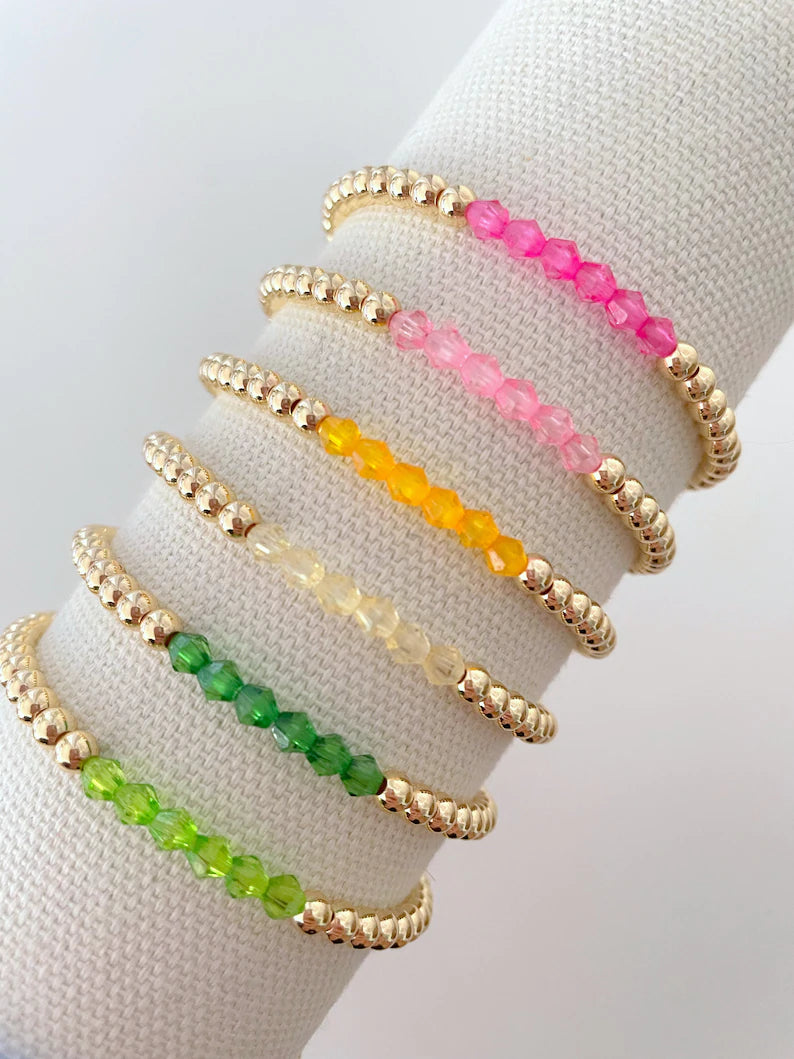 14k Gold Color Block Bracelets