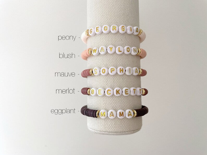 Heishi Beaded Name Bracelet