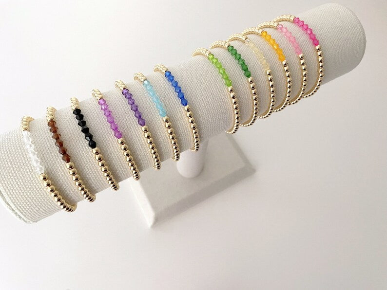 14k Gold Color Block Bracelets