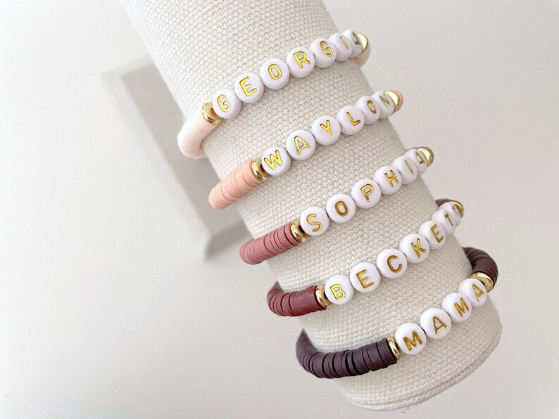 Heishi Beaded Name Bracelet