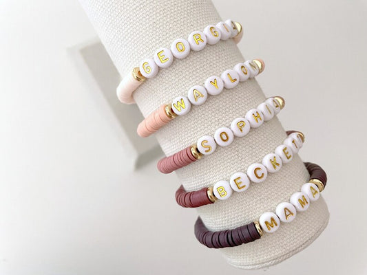 Heishi Beaded Name Bracelet